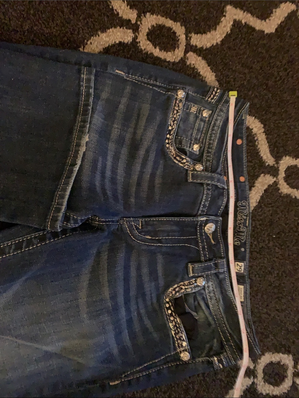 Miss Me Indigo Bootcut Jeans with Embellished Pockets